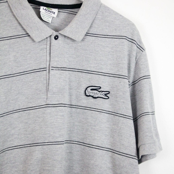 Lacoste Regular Fit Big Logo Striped Polo Shirt (XL) - Picture 2 of 4